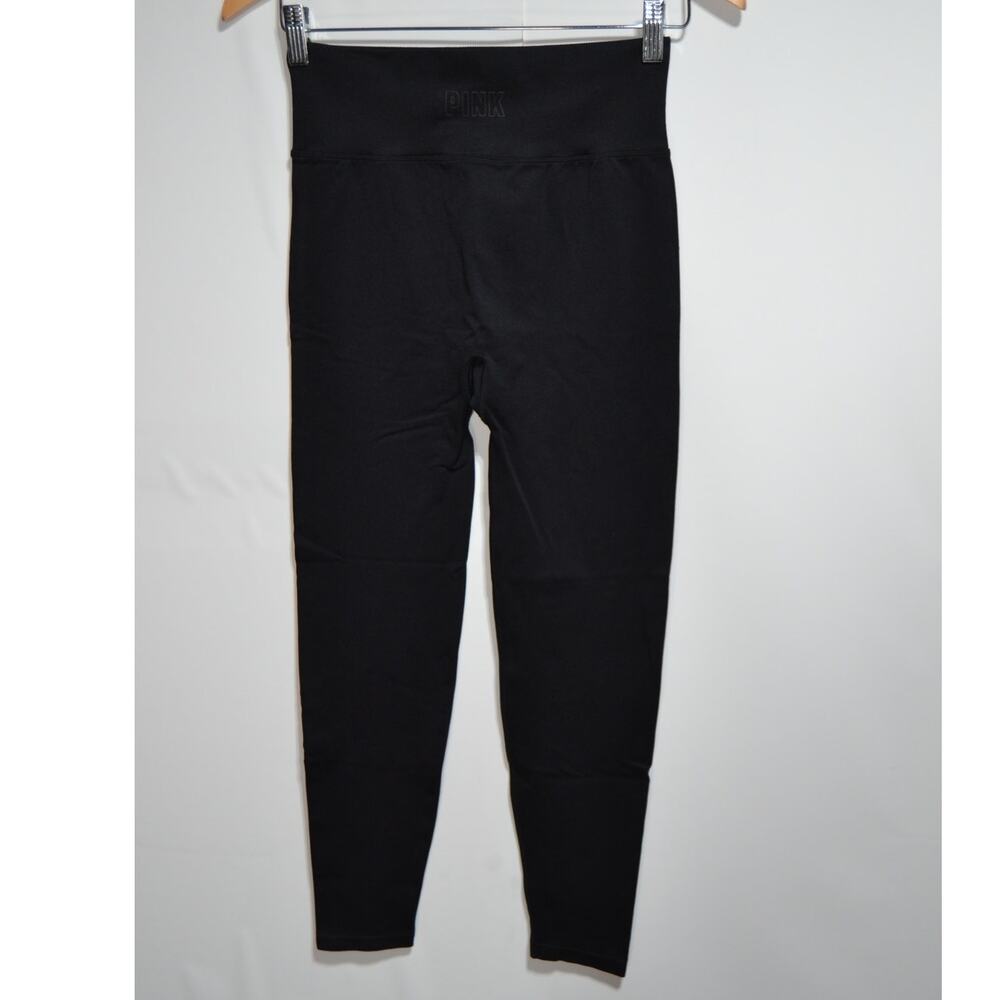 PINK Active Victoria's Secret Seamless Black Leggings Size Medium - Picture 2 of 7